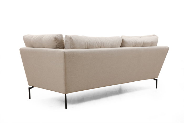 Atelier Del Sofa Sofá de 3 Plazas Crema 214x90x84 cm Tapizado Poliéster Patas Metálicas